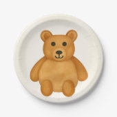 Klassieke teddybeer papieren bordje (Voorkant)
