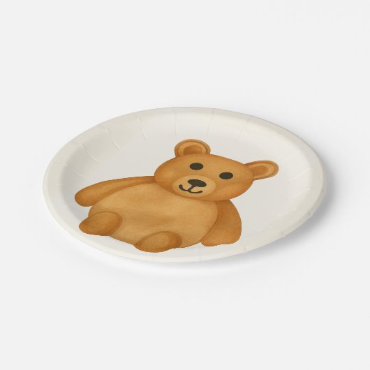 Klassieke teddybeer papieren bordje (Gekanteld)