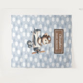 Klassieke teddybeer piloot babyshower fotowand wandkleed (Voorkant (horizontaal))