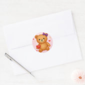 Klassieke teddybeer ronde sticker (Envelop)
