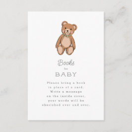 Klassieke Teddybeer Sage Green Baby shower Informatiekaartje