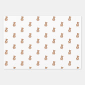 Klassieke Teddybeer Sage Green Bow Baby shower Inpakpapier Vel (Voorkant)