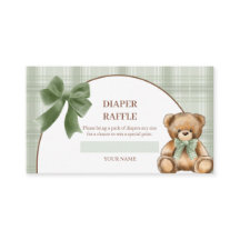 Klassieke teddybeer saliegroen geruite luierraffle