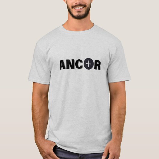 Klassieke tekst "ANCOR" T-Shirt ontwerp, (Voorkant)