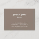 Klassieke tekst elegant design professionele luxe visitekaartje (Achterkant)