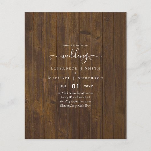 Klassieke TEKST GEWOON Minimalistische HUWELIJKSFE Flyer (Voorkant)