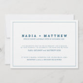 Klassieke tekst minimale marineblauw en witte brui kaart (Voorkant)