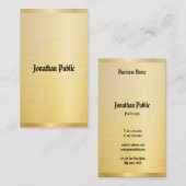 Klassieke tekst  Sjabloon Elegant Faux Gold Visitekaartje (Voorkant / Achterkant)