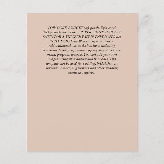 Klassieke TEKST UITSLUITEND Minimalistische BUDGET Flyer (Achterkant)