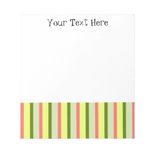 Klassieke tekst van Watermeloen Stripe Notitieblok (Voorkant)