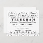 Klassieke Telegram sparen de Datum Save The Date (Voorkant / Achterkant)