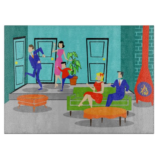 Klassieke televisie-uitsnijdingsraad Retro Snijplank (Voorkant)