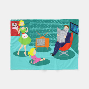 Klassieke televisievloot uit 1950 fleece deken