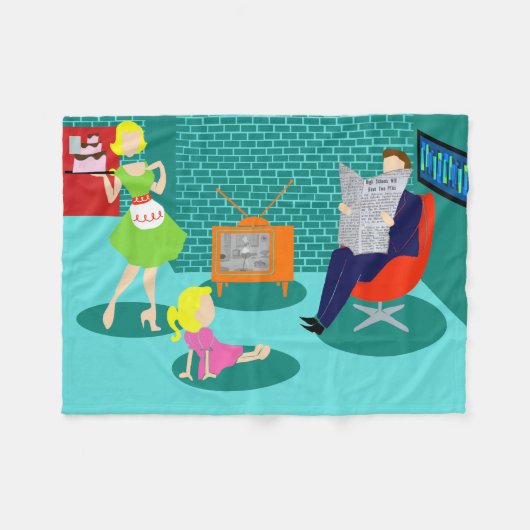 Klassieke televisievloot uit 1950 fleece deken (Voorkant (Horizontaal))