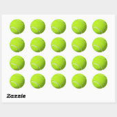 Klassieke tennisbal ronde sticker (Vel)