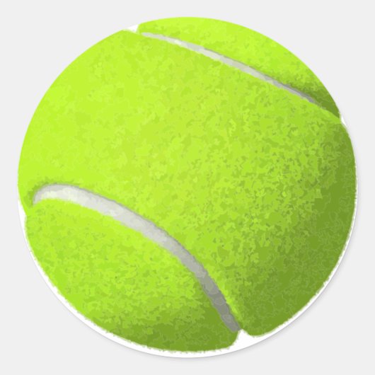 Klassieke tennisbal ronde sticker (Voorkant)