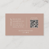 Klassieke Terracotta Boho Minimalist Therapeut Visitekaartje (Achterkant)