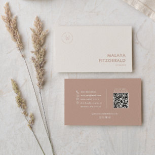 Klassieke Terracotta Boho Minimalist Therapeut Visitekaartje