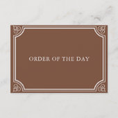 Klassieke Terracotta & Ecru Trouwtijdlijn Informatiekaartje (Voorkant)