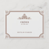 Klassieke Terracotta & Ecru Trouwtijdlijn Informatiekaartje (Voorkant)