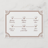 Klassieke Terracotta & Ecru Trouwtijdlijn Informatiekaartje (Achterkant)