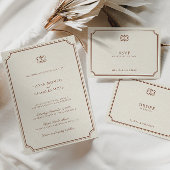 Klassieke Terracotta & Ecru Trouwtijdlijn Informatiekaartje