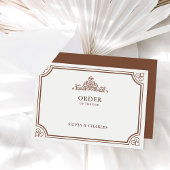 Klassieke Terracotta & Ecru Trouwtijdlijn Informatiekaartje