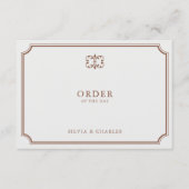 Klassieke Terracotta & Ecru Trouwtijdlijn Informatiekaartje (Voorkant)