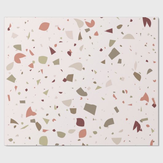 Klassieke terrazzo marmeren vloerpatroon achtergro cadeaupapier (Vlak)