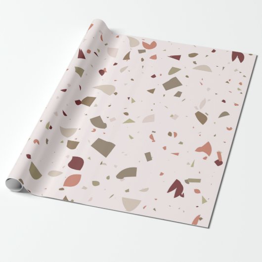 Klassieke terrazzo marmeren vloerpatroon achtergro cadeaupapier (Uitgerold)