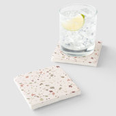 Klassieke terrazzo marmeren vloerpatroon achtergro stenen onderzetter (Zijkant)