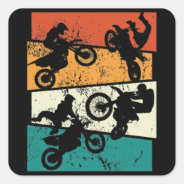 klassieke terrein enduro motocross motorfiets vierkante sticker