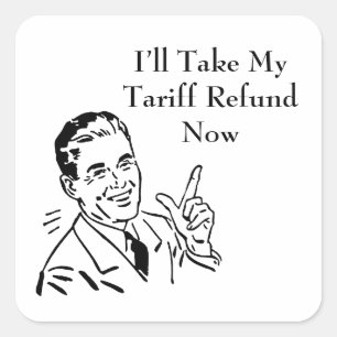 Klassieke terugbetalingscheck tarief vierkante sticker