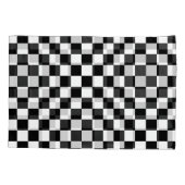 Klassieke test: ik bleed Racing Check Black White Kussensloop (Achterkant)