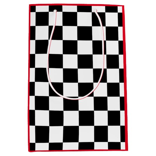 Klassieke test: ik bleed Racing Check Black White Medium Cadeauzakje (Voorkant)