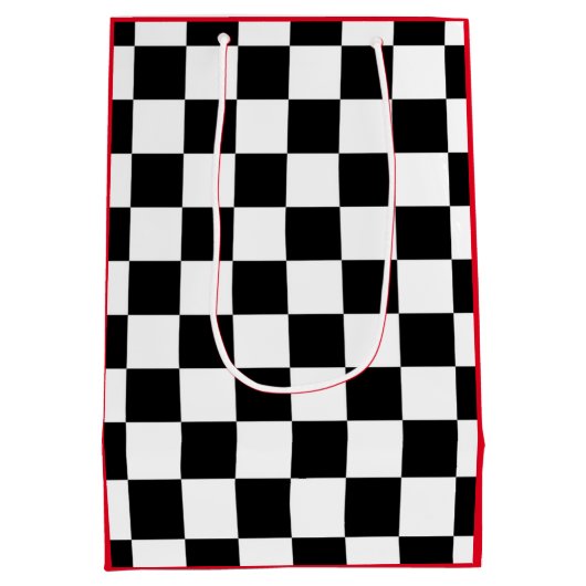Klassieke test: ik bleed Racing Check Black White Medium Cadeauzakje (Achterkant)