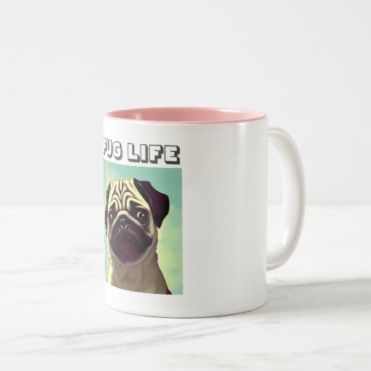 Klassieke test ooit Schattig Fun Dog Pug Mok Shot (Voorkant rechts)