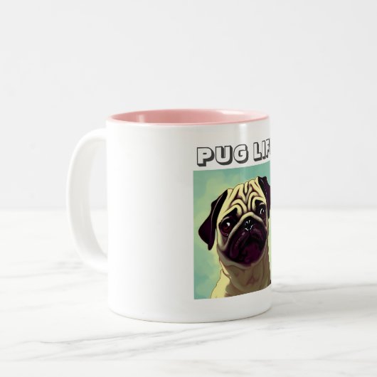 Klassieke test ooit Schattig Fun Dog Pug Mok Shot (Voorkant links)