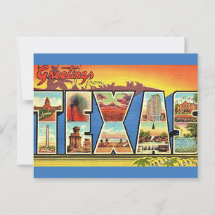 Klassieke Texaanse Staat Groet Briefkaart