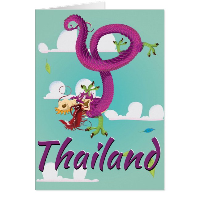 Klassieke Thailand Draak Vintage Reisposter (Voorkant)