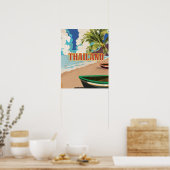 Klassieke Thailand vintage reisposter Poster (Keuken)