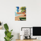 Klassieke Thailand vintage reisposter Poster (Thuiskantoor)