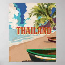 Klassieke Thailand vintage reisposter Poster