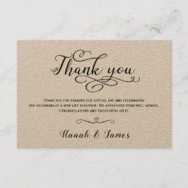 KLASSIEKE THANKS YOU KAART - KRAFT PAPIER