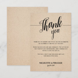 KLASSIEKE THANKS YOU KAART - KRAFT PAPIER