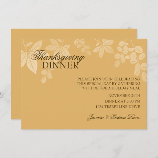 Klassieke Thanksgiving binnenuitnodiging Kaart (Voorkant / Achterkant)