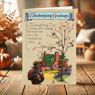 Klassieke Thanksgiving-groet voor Kerstmis Feestdagen Kaart