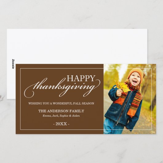 KLASSIEKE THANKSGIVING | HERFST FOTOKAART FEESTDAGENKAART (Voorkant / Achterkant)