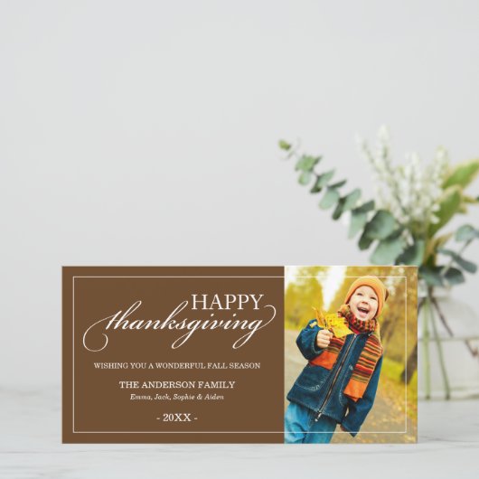 KLASSIEKE THANKSGIVING | HERFST FOTOKAART FEESTDAGENKAART (Staand voorkant)