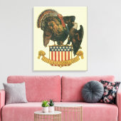 Klassieke Thanksgiving-kalkioen, adelaar, Amerikaa Canvas Afdruk (Insitu (Woonkamer))